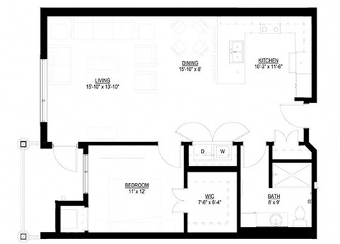 1 Bedroom Floor Plan